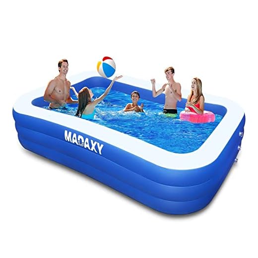 Inflatable Pool, MADAXY Swimming Pool for Kids and Adults, 120" X 72" X 22" Oversized Thickened Family Inflatable Pool for Kids, Toddlers, Adult, Outdoor, Garden, Backyard, Summer Water Party