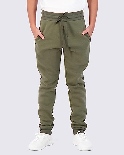 3 Pack: Boys Girls Youth Teen Active Athletic Basic Soft Tech Sports Fleece Jogger Soccer Track Gym Running Slim Fit Tapered Sweatpants Casual French Terry Quick Dry Fit Pockets-Set 1,L(14/16) #TOP1