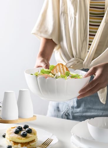 Udqyq U23013 Modern White Ceramic Salt And Pepper Shaker Set With Bamboo Tray thumb #7
