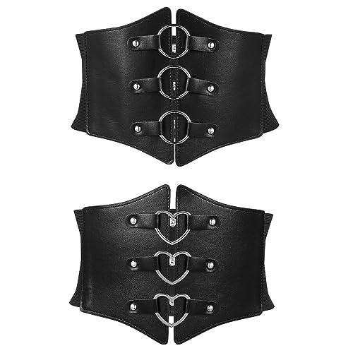 Ceinture Corset Large pour Robe Ceintures Ajustables Femmes 2Pcs