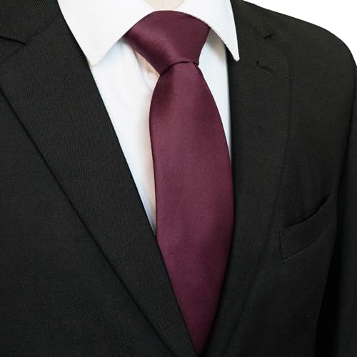 Image of JEMYGINS Solid Color Tie Mens Necktie for Business and Wedding
