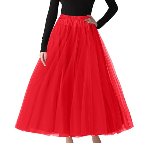 Jupe en tulle haut de gamme jupon rétro midi plissé pour femme
