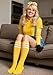 American Trends Knee High Socks for Women Yellow Baseball Socks Thigh High Athletic Socks 1 Pack Yellow White One Size