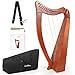 LOTKEY 19 Strings Harp, Solid Mahogany Harps 29'' W/Gig Bag,Tuning Wrench,Straps,Instruction for Professional Lyre Harp Player,Beginner,Adults F3 G3 A3 B3 C4 D4 E4 F4 G4 A4 B4 C5 D5 E5 F5 G5 A5 B5 C6