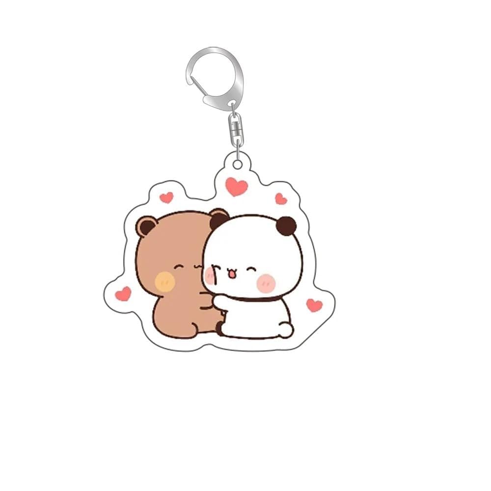 NIUVOO Cartoon Keychain Cute Panda Bubu & Dudu Keychain - Kawaii Anime Cute Keychains(Style 3)