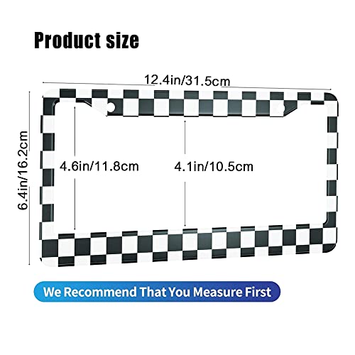 Hosnye Race Flag License Plate Frame Checkerboard Vintage Board Metal 2 Pcs 2 Holes Black Licenses Plates Frames Front Licenses Plate Covers Car Tag Frame For Women Men Us Vehicles #TOP1