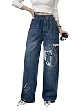 **Taille élastique** : doté d'une taille élastique, ces **jeans baggy** offrent un ajustement sûr et confortable. La taille extensible permet un port facile et s'adapte à différentes tailles, assurant un ajustement personnalisé qui répond parfaitement à vos besoins.