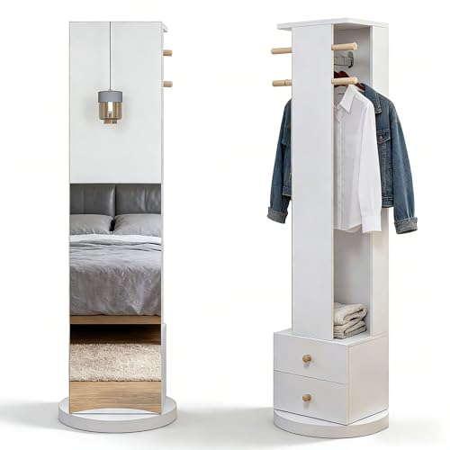 Julyue Espejo giratorio de cuerpo entero