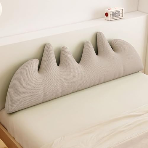 Image of JXZZFT Mountain Shaped Appearance Reading Pillow, Made of Breathable and Cool Fabric, Suitable for Decorating Headboards in Family Bedrooms (Light Coffee,70.8 * 19.6 * 7.8IN)