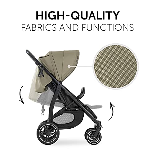 Image of Hauck Baby Stroller All-Terrain Foldable Pushchair Reclining Seat, Green