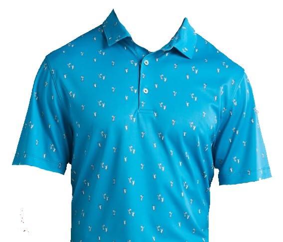 Bermuda Sands Short Sleeve Polo Shirt (Edward, Dark Amalfi, Large) Golf