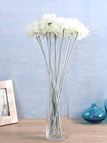 Image of Fourwalls Artificial Decorative Real Touch Mini Chrysanthemum Flower Sticks (Set of 8, White)