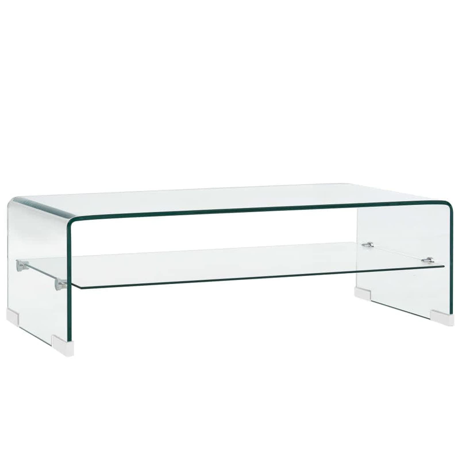 ShGaxin Mesa de Centro, Mesa Baja Salon, Mesa Centro Salon, Mueble Salon, Mesa Auxiliar, Mesa Cafe, Mesita Salon, de Vidrio Templado Transparente 98x45x31 cm