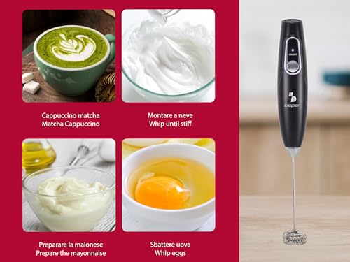 Beper P102SBA009 Frullino Montalatte Elettrico Ricaricabile, Montalatte Con Frusta In Acciaio Inox Rimovibile, Usb Incluso, Autonomia 40 Minuti, Ideale Per Latte, Matcha, Cioccolata E Cappuccino - 5