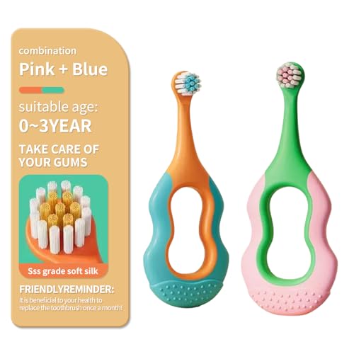 LCKAE 2-Pack Kids Toothbrush for Ages 1-5 | Round Soft Bristles