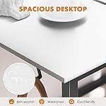 Sweetcrispy Computer Desk - 32 Inch Small Office Writing Work Study Kids Student Teacher Home Bedroom Table Storage Bag Headphone Hooks & no Wheels - White - Image 4