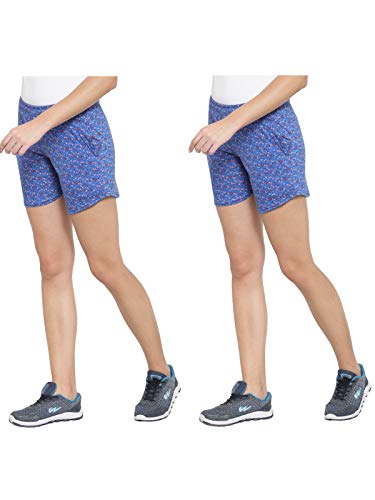 Image of UZARUS Women's Cotton Sleep Night Wear Printed Shorts - Pack of 2