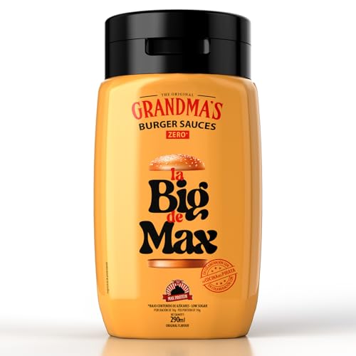 Max Protein Grandma's - LA BIG DE MAX – Salsa Burger Zero - Salsa para Hamburguesas - Cremosa y Especiada - Menos de 18 kcal por toma - Baja en Azúcares y en Grasas - Colaboración "Cocina del Pirata"