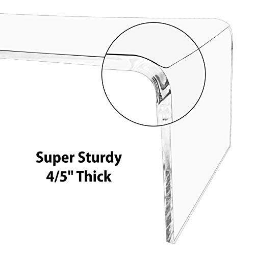 WAHFAY Acrylic Coffee Table, 50\" L x 20\" W x17 H x 4/5\'\' Thick, Modern Clear Table for Living Room, Waterfall Table with 1.5mm PVC Table Cover Protector