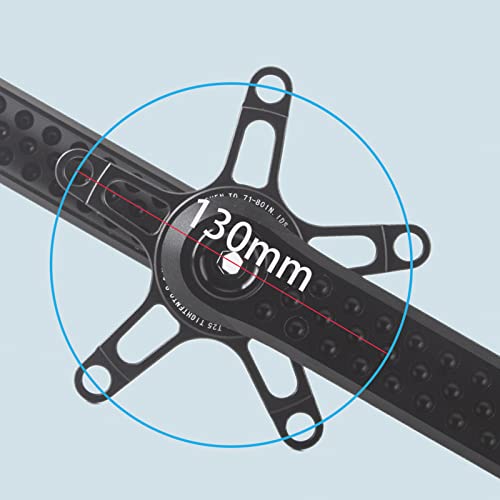 Evosid Crankset Bike Crankset Folding Bikes Crankset Gxp Bicycle Hollow Bike Crank Chainring 130Bcd Cnc Suitable For Single Speed Bikes Road Bicycles (Black 130Bcd Bb, 165Mm) #TOP3