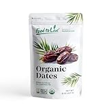 Food to Live Organic California Medjool Dates, 8 Ounces – Soft & Juicy Nature's Candy. Non-GMO Whole Dry Fancy Dates with Pits. Perfect Snack. Unsweetened, Unsulphured. Vegan, Kosher, Fruits in Bulk