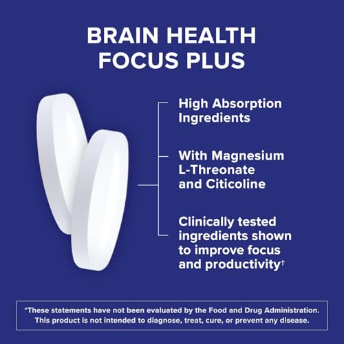 Qunol Brain Health Focus Plus, Magnesium L-Threonate & Citicoline, Clinically Tested Ingredients to Improve Focus, Attention and Productivity, 60 Count (Pack of 1) - Image 4