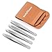 4 Tip Tweezer Set - SuchATweeze Premium Stainless Steel Precision Tweezers For Men & Women. Guaranteed Best Straight, Slant, & Ingrown Pluckers For Shaping Eyebrows (Stainless Steel)