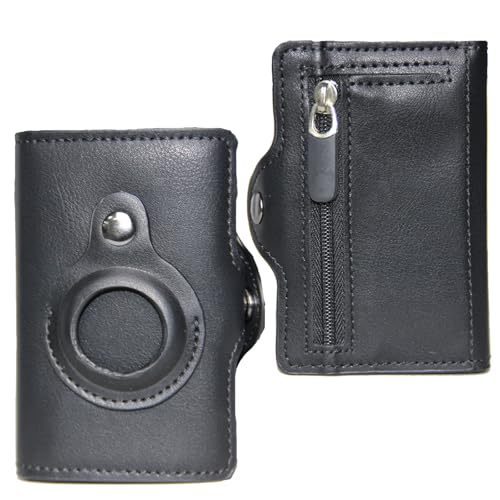 Minimalist Airtag Wallet for Men，Men's Credit Card Holder for Air Tag，Ultra-thin Carbon Fiber Men's Wallet with RFID Blocking Large Capacity Money Clip