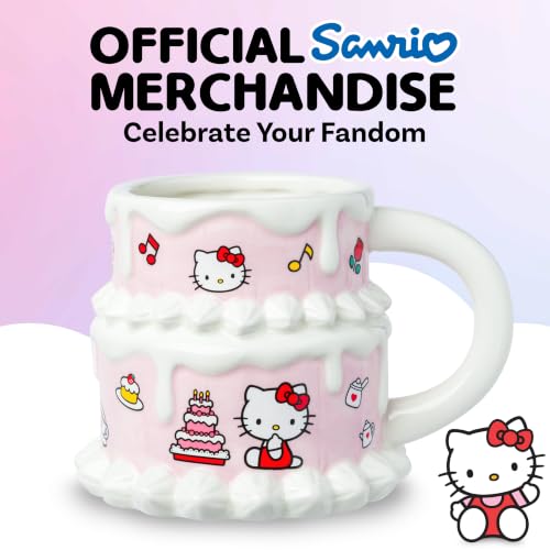 Image of Silver Buffalo Sanrio Hello Kitty Cake Slice, 3D Sculpted Mug, 22oz