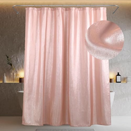 Rideau de douche 183 x 200 cm polyester rose imperméable