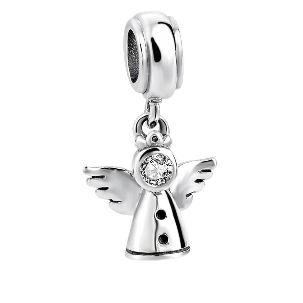Charm de ángel de plata esterlina 925 y circonitas para collares de mujer 8