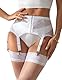 ohyeahlady Strapsgürtel Breit Weiß Damen Übergröße Sexy Strapshalter mit Metallclips Strumpfhalter mit 6 strapsen Dessous Set Große Größen Strumfband Strapsen Halter Strumpfgürtel Hüfthalter Weiß,M-L