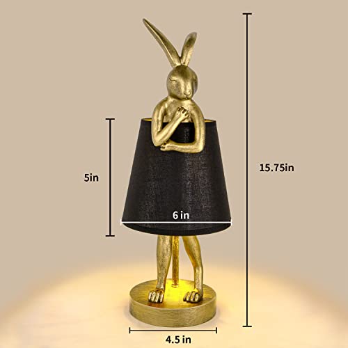 Epqdjzk Bunny Table Lamp, Cute Rabbit Shape Resin Creative Desk Light Bedside Lamp Light Gift Decoration Led Bedroom,Vintage Lamp Retro Home Room Decor #TOP1