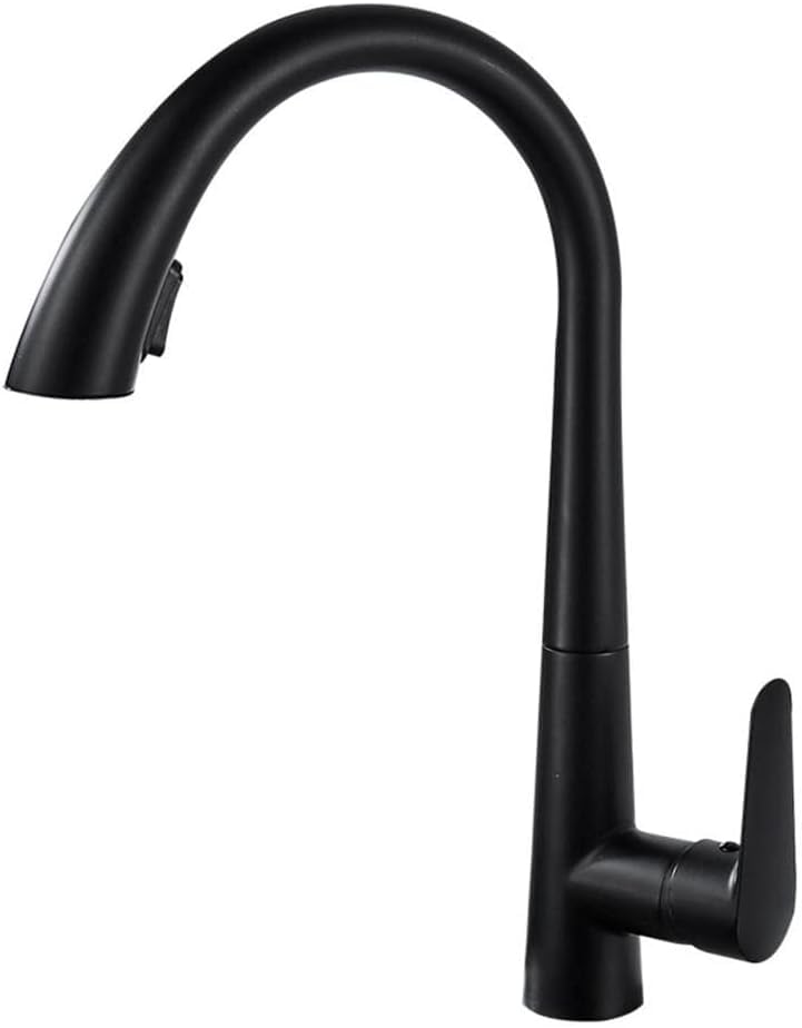 Robinet mitigeur de cuisine en laiton blanc avec douchette extractible et buse rotative évier