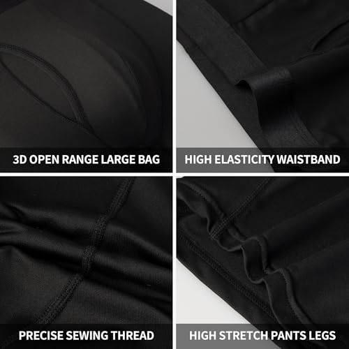 4 Pack Men's Boxer Briefs With 3D Support Pouch, Breathable Moisture Wicking Performance Underwear For Men, L-4XL3