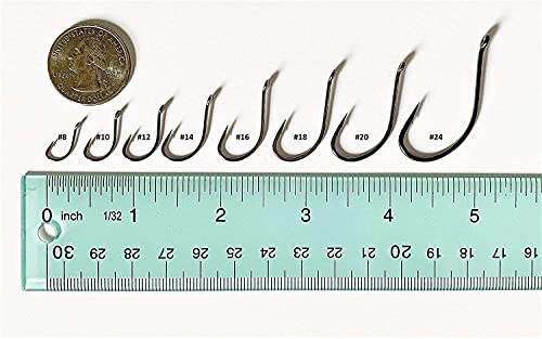 Angler's Grotto Drop Shot/Split Shot Hook | 25/50 Count Per Pack | Freshwater Saltwater Fishing Hooks | High Carbon Steel 1X Strong Forged | Size #8#10#12#14#16#18#20#24 (Size #10, 25 Count)