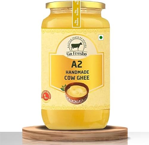 Go Fresho A2 Desi Cow ghee| Vedic Bilona Method|Pure, Natural & Healthy| 1000 ml Glass Bottle