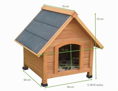 metra Hundehütte, Hundehaus, Massiv Holz, spitzdach