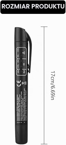 Tester płynu hamulcowego, tester płynu hamulcowego, uniwersalny tester płynu hamulcowego do samochodów, tester płynu hamulcowego NF, tester płynu hamulcowego do samochodów, z 5 diod LED do DOT3, DOT4