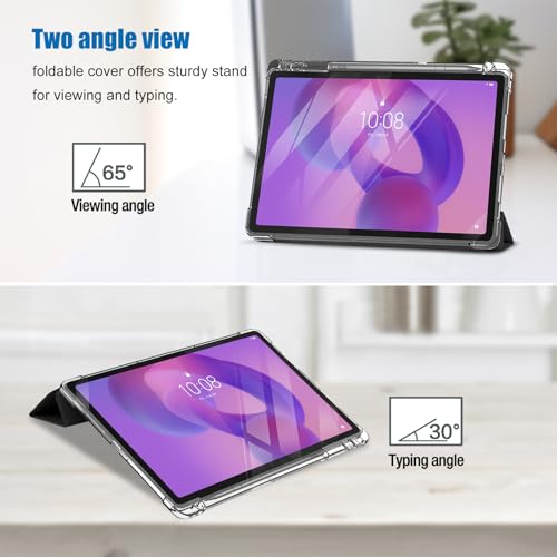 Image of ProCase Smart Case for 2025 Lenovo Idea Tab Plus 12.1 Inch /Tab K12, Clear | Slim Light Cover Trifold Stand Hard Shell Folio Smart Protective Case for Idea Tab Plus /Tab K12 (TB361FU /TB361ZU)