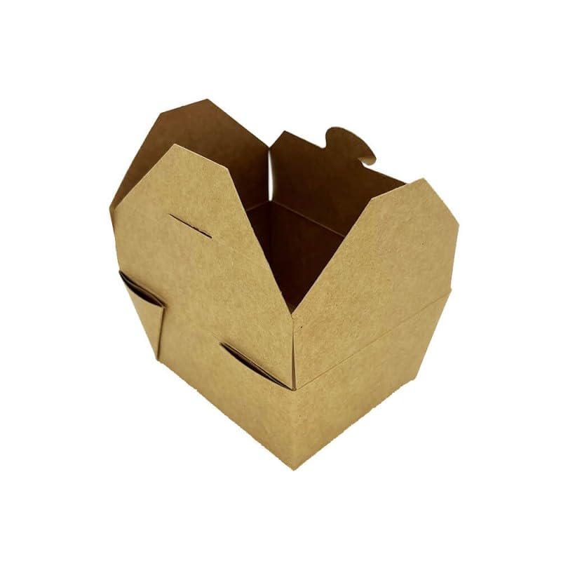 Cajas Americanas de Cartón Kraft 1350 ml (150x120x65mm) - A Prueba de Fugas, Resistentes a Líquidos y Grasas, Perfectas para Comida para Llevar - Pack de 300 Unidades (1350ML 150x120x65mm)