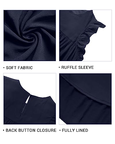 Image of Holipick Women's Plus Size Summer Dresses Casual Short Dress Babydoll Ruffle Sleeve Swing Flowy Sleeveless Tunic Dress