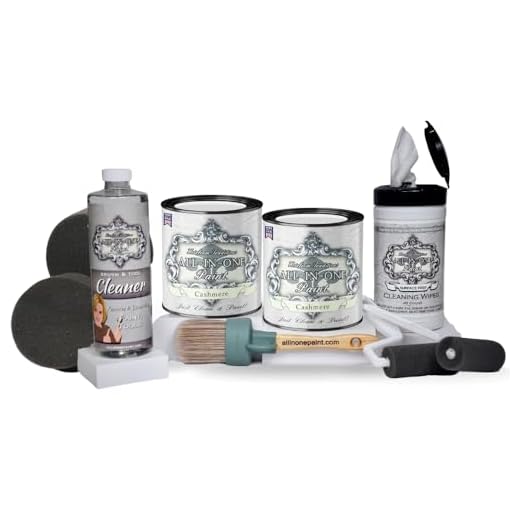 ALL-IN-ONE Paint by Heirloom Traditions, 2 Quart Cabinet Paint Bundle and Kit, Cashmere (True White)
