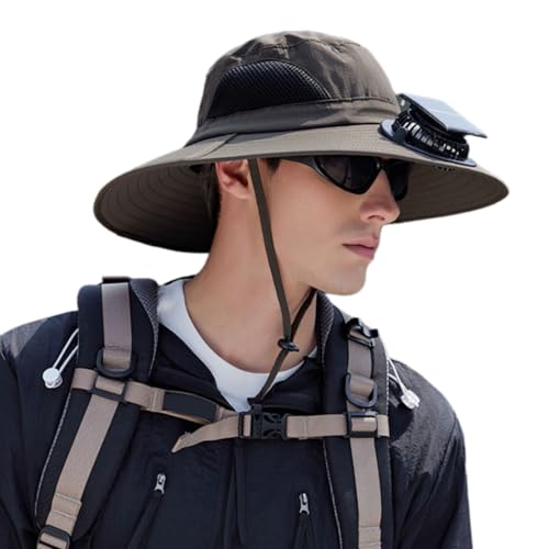 Chapeau anti coup de chaleur ventilateur solaire pour randonneurs et pêcheurs