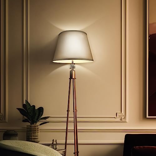 Lamp shades Set of 2, Drum Fabric Lamp Shades for Table Lamps and Floor Light, Lampshades Spider Fitter: 9.5\" Top x 13\" Bottom x 9\" High, Lampshades Natural Linen Hand Crafted - Thumbnail 5