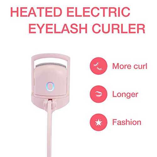 Heated Eyelash Curler, Electric Eyelash Curlers, Usb Rechargeable Eye Lash Curler With Comb, 2 Heating Modes Quick Natural Curling Eye Lashes For Long Lasting #TOP5