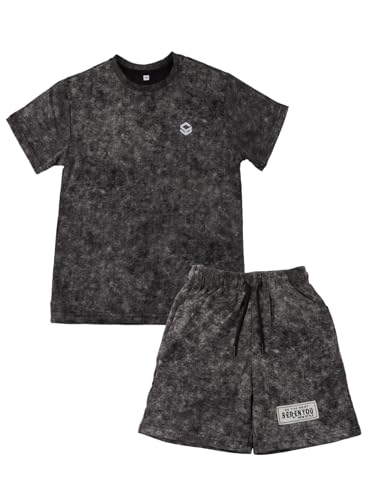 Image of Boys Two Piece Summer Outfits Tie Dye T-Shirt and Shorts Clothes Set for Kids 4-13