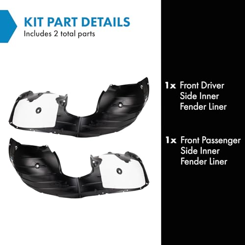 Image of TRQ Front Inner Fender Liner Set Compatible with 2019-2023 Mazda 3 MA1248154 MA1249154