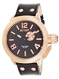 jet d'eau de genève Jet Set JET SET Herren Analog Quarz (Japanisch) Uhr mit Leder Armband J1142R-267_Black