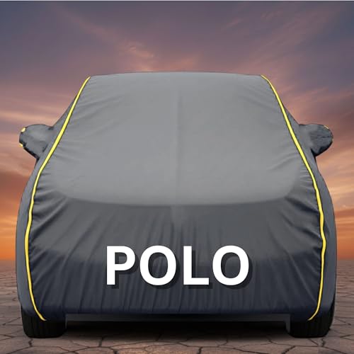 Image of Premium Grey Series 100% Waterproof Car Body Cover for Polo Cover (All Models) with Mirror Pockets | Triple Stitched, Elastic, Custom Fit, Heat Resistant, Anti-Dust, All-Weather Cover